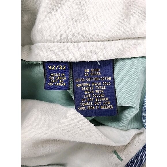 Polo Ralph Lauren Flat Front Cotton Green Chino Khaki Pants Classic Fit W30xL26 - Picture 9 of 15